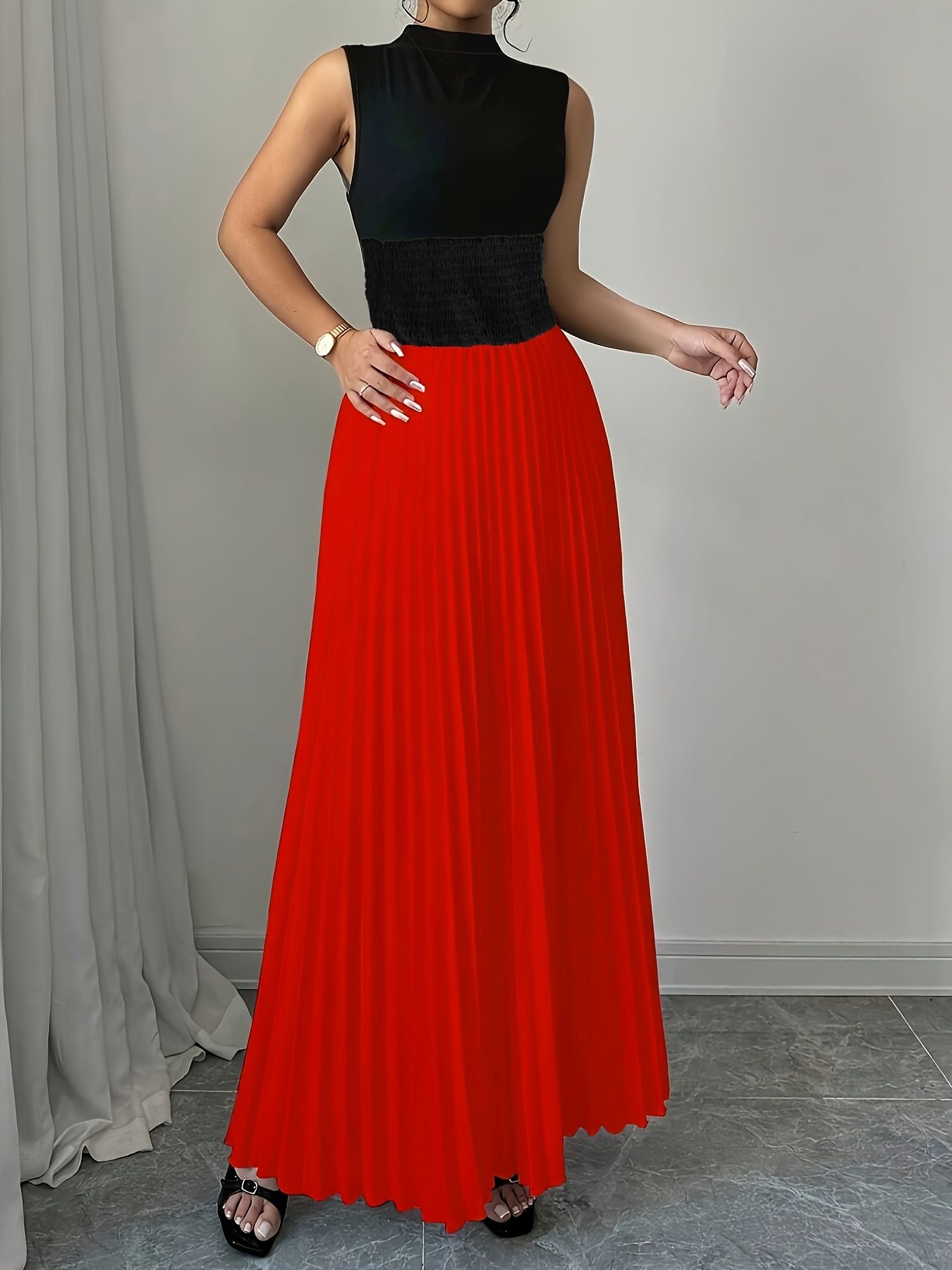 Women's Sleeveless Mock Neck M - Summer Clothing Colors 评论和价格