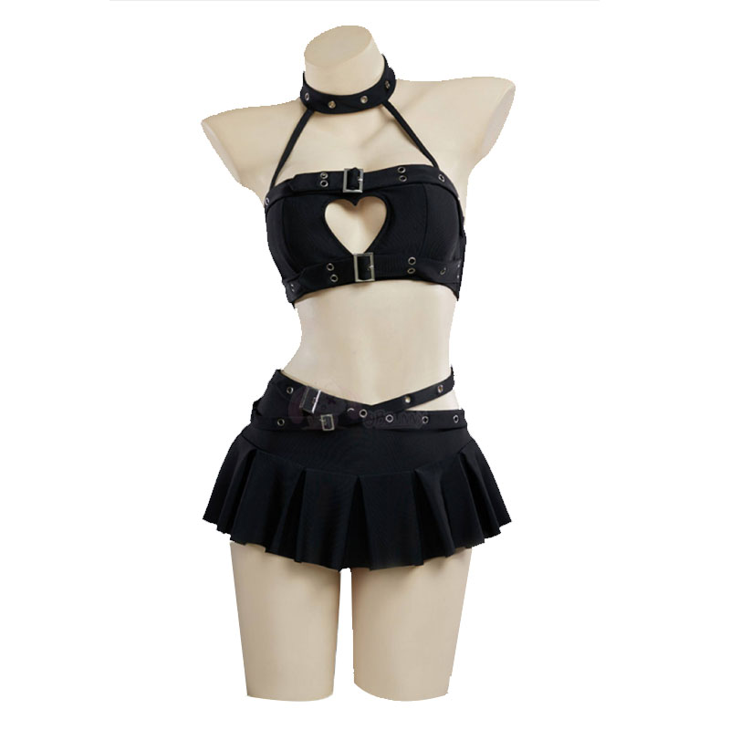 Gothic Punk Heart Hollow Halte - Halter Neck Top 评论和价格