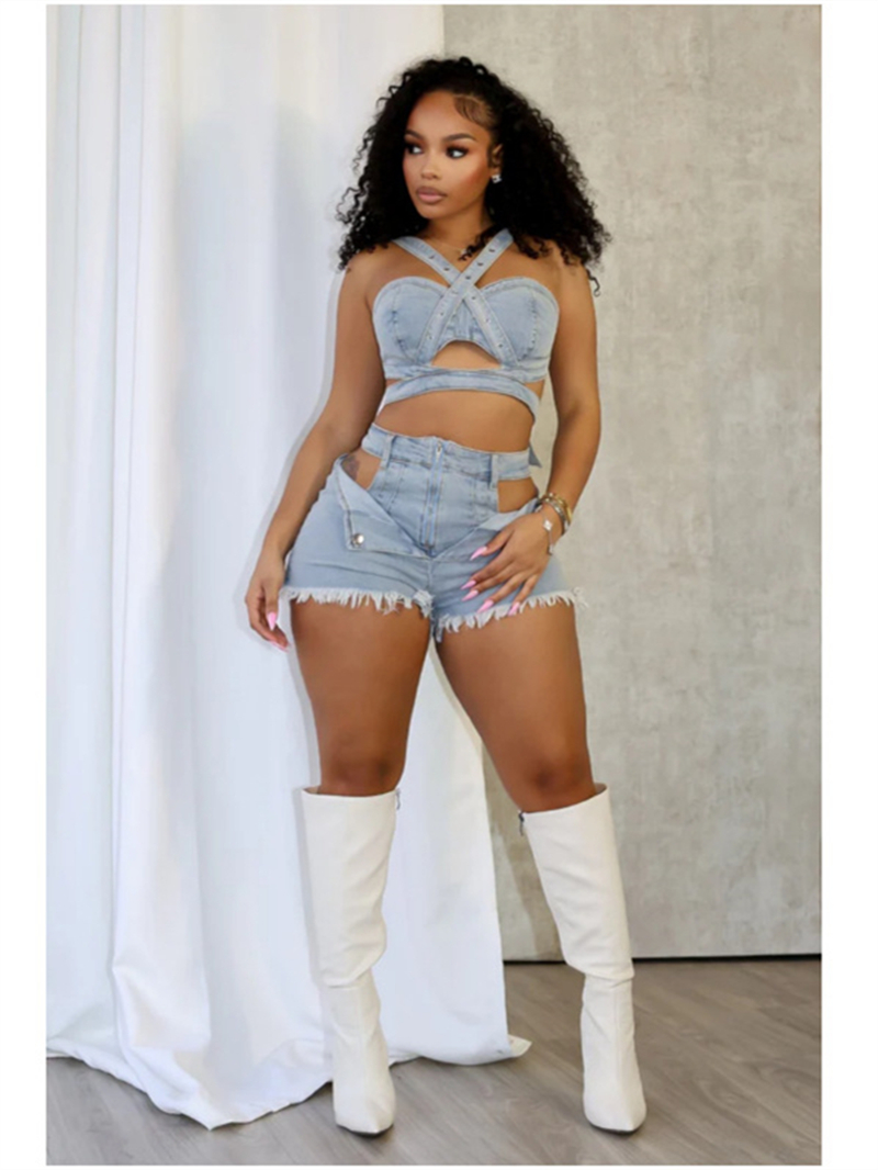 Sexy Jean 2 Piece Sets Women O - Summer Clothing Bundle 评论和价格