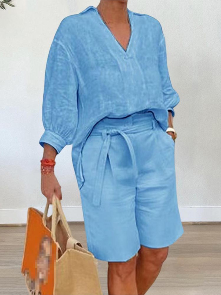 Women Suits Elegant Style Two  - Summer Linen Clothing For Women 评论和价格