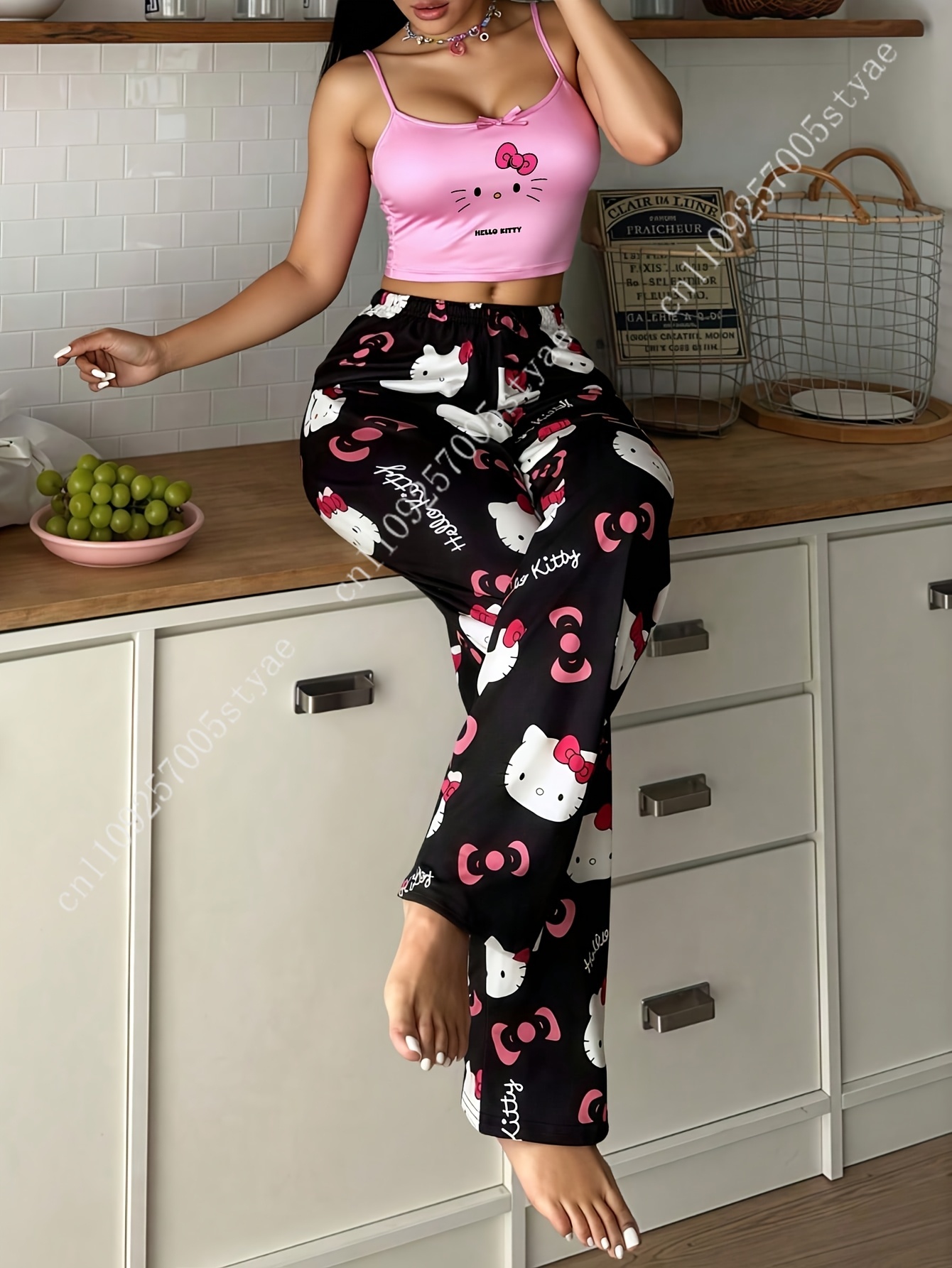 2pcs Sanrio Hello Kitty Pajama - Halter Neck Top 评论和价格