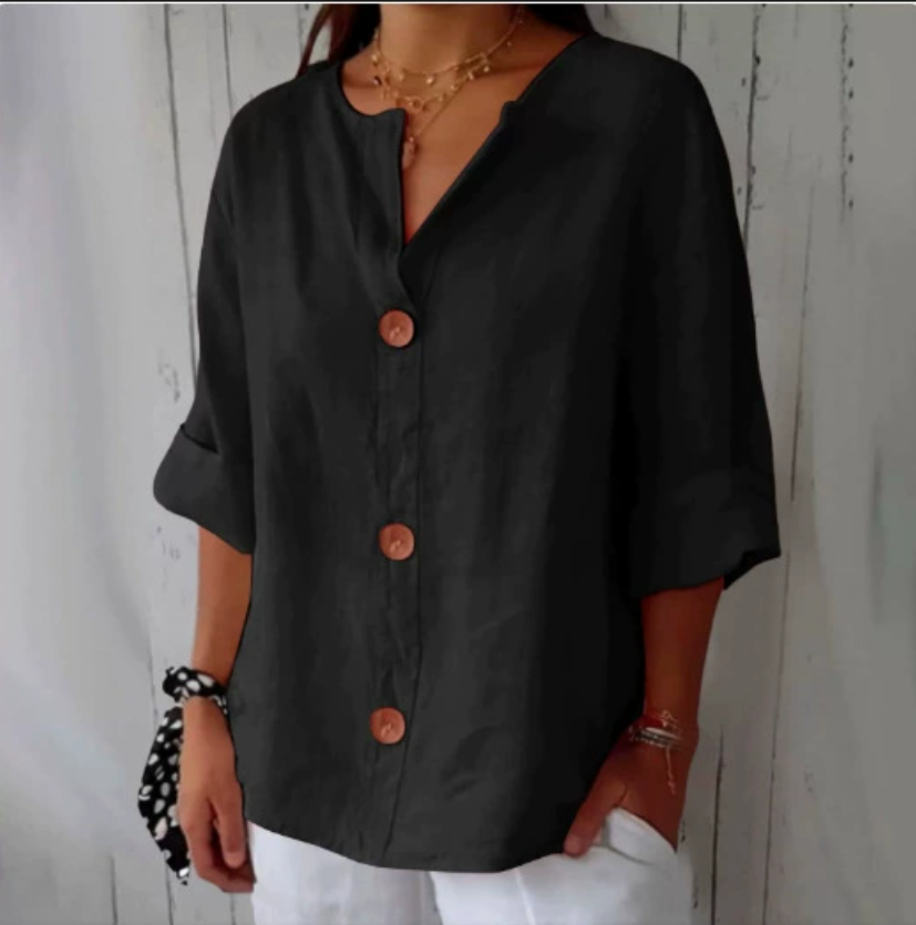 Plus Size Loose Shirt&Blouses  - Summer Linen Clothing For Women 评论和价格