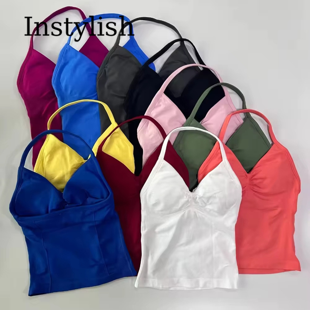 Women Seamless Yoga 2 Piece Se - Halter Neck Top 评论和价格