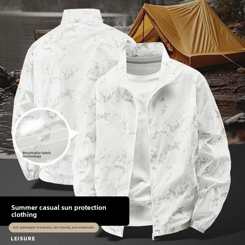 Men's Stand Collar Sun Protect - Summer Uv Clothing 评论和价格