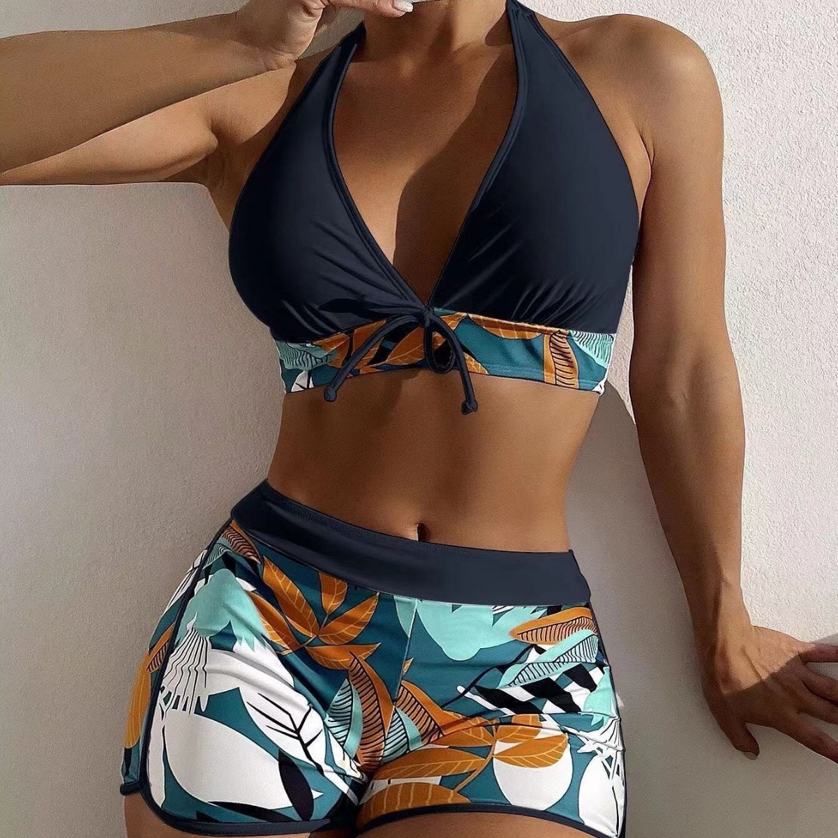 Swimsuit Woman Two Piece Swims - Halter Neck Top 评论和价格