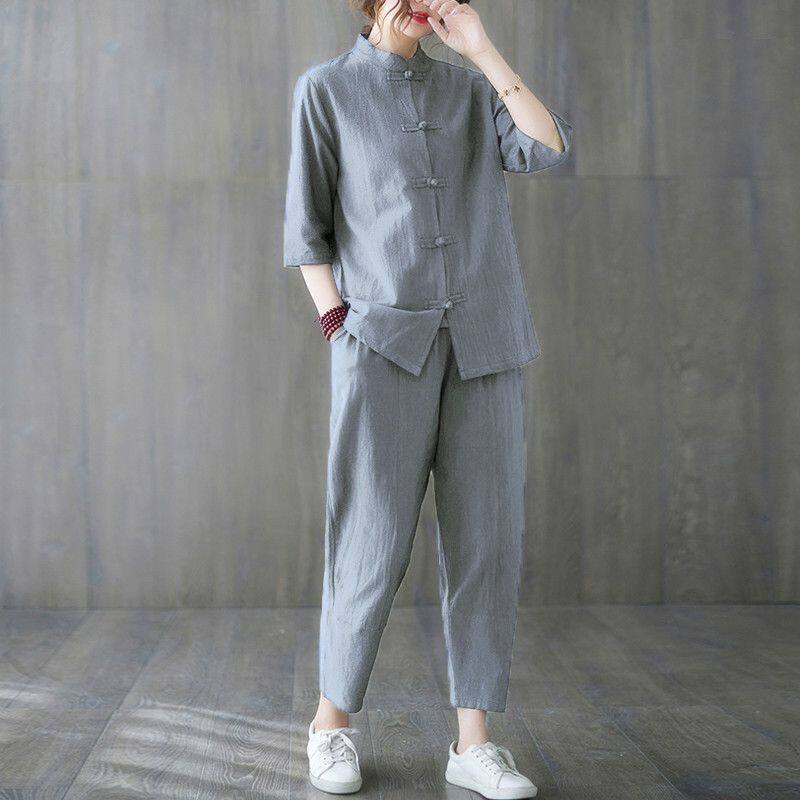2pcs Buddhist Women's Clothing - Summer Linen Clothing For Women 评论和价格
