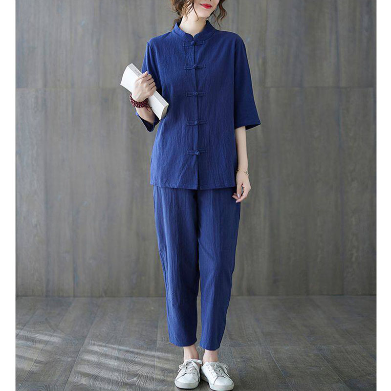2pcs Buddhist Women's Clothing - Summer Linen Clothing For Women 评论和价格