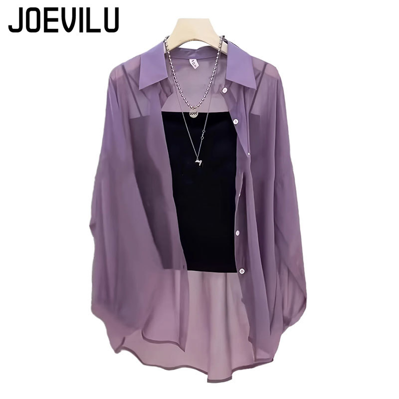 Sheer Chiffon Shirt Women's Ca - Summer Clothing Japan 评论和价格