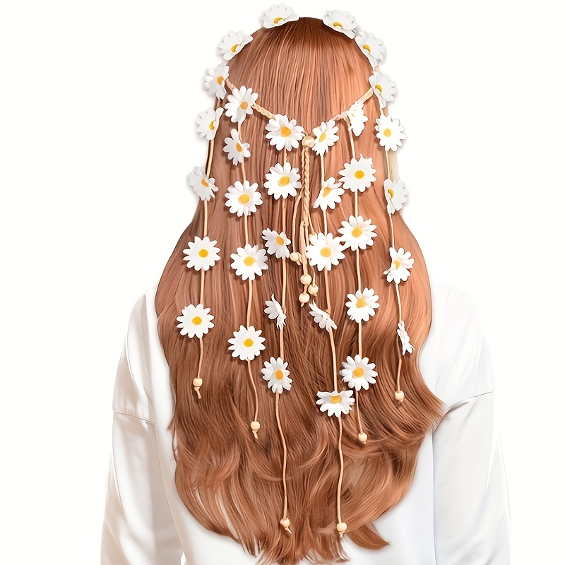 Flower hippie headband, flower - Summer Linen Clothing For Women 评论和价格