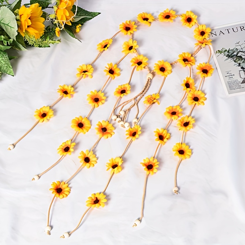 Flower hippie headband, flower - Summer Linen Clothing For Women 评论和价格