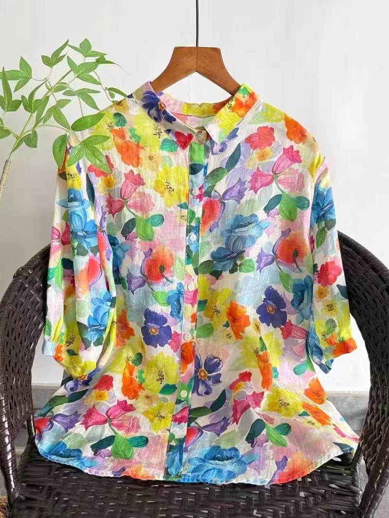 2026 Pure Ramie Print Shirt Wo - Summer Clothing Japan 评论和价格