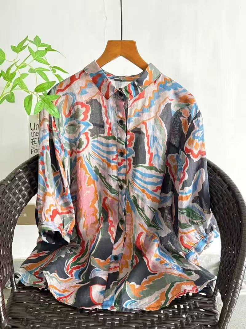 2026 Pure Ramie Print Shirt Wo - Summer Clothing Japan 评论和价格